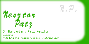 nesztor patz business card